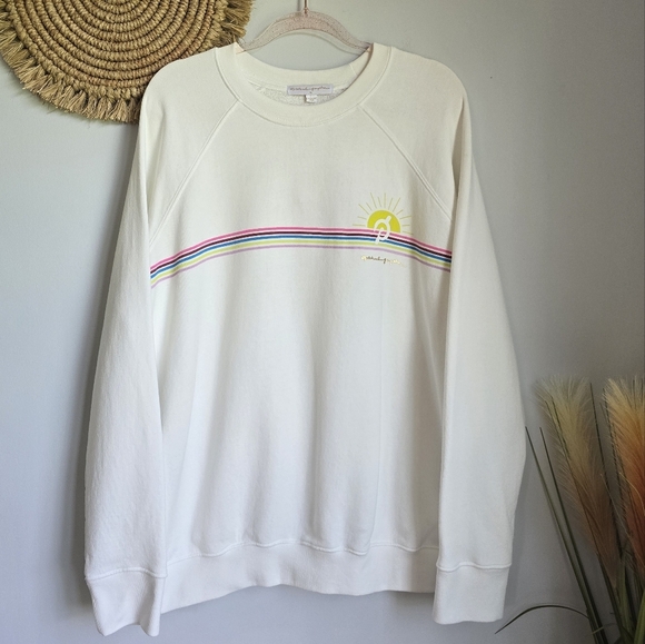 Spiritual Gangster x Peleton New Crew Rainbow Stripe Classic Sweatshirt SZ XL - Picture 11 of 11